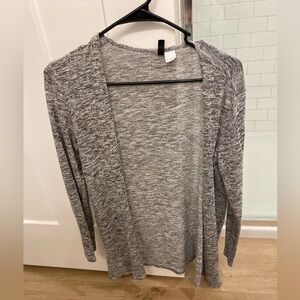H&M Gray Cardigan Sweater Lightweight Knit